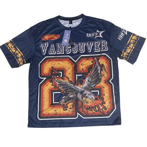 Men's ROMWE Navy Blue & Orange Vancouver 23 Graphic Jersey M
